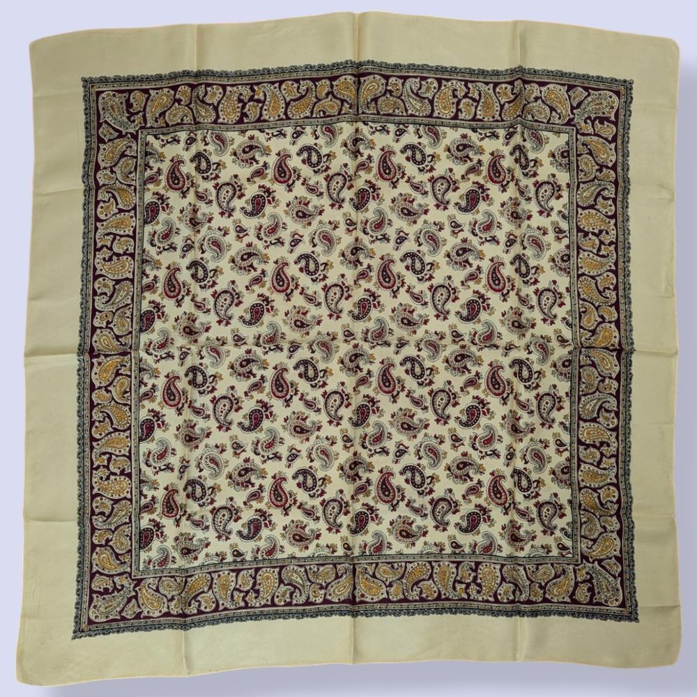 Vintage Celanese Yellow Paisley Scarf